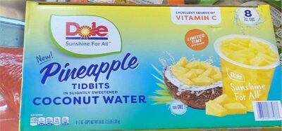 Pineapple Tidbits In Slightly Sweetened Coconut Water, Slightly Sweetened Coconut Water