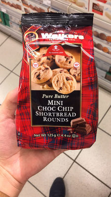 Choc Chip Pure Butter Mini Shortbread Rounds, Choc Chip