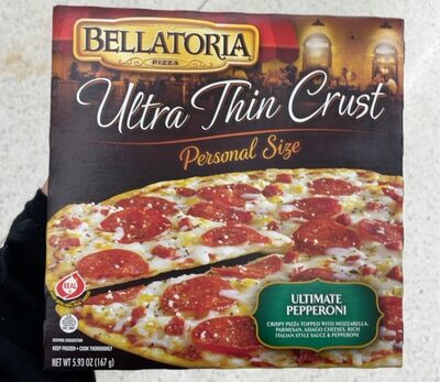 Ultimate Pepperoni Crispy Pizza Topped With Mozzarella, Parmesan, Asiago Cheeses, Rich Italian Style Sauce & Pepperoni Ultra Thin Crust Pizza, Ultimate Pepperoni