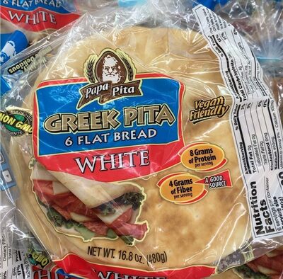 White Greek Pita Flat Bread, White