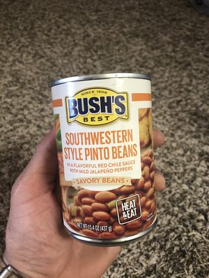 Southwestern Style Pinto Beans In A Flavorful Red Chile Sauce With Mild Jalapeno Peppers Savory Beans, Southwestern Style Pinto Beans