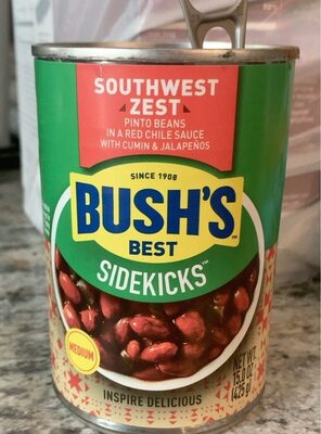 Southwest Zest Pinto Beans In A Medium Red Chile Sauce, Southwest Zest