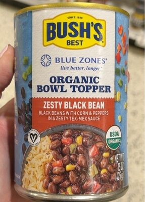 Zesty Black Bean Organic Black Beans With Corn & Peppers In A Zesty Tex-Mex Sauce Bowl Topper, Zesty Black Bean
