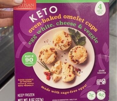 Egg White, Cheese & Veggie Keto Oven-Baked Omelet Cups, Egg White, Cheese & Veggie