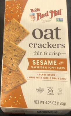 Sesame With Flaxseeds & Poppy Seeds Thin & Crisp Oat Crackers, Sesame With Flaxseeds & Poppy Seeds