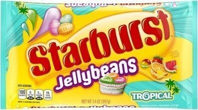 Tropical Jellybeans, Pineapple Orange, Watermelon, Mango Melon, Kiwi Strawberry, Strawberry Banana, Tropical Punch