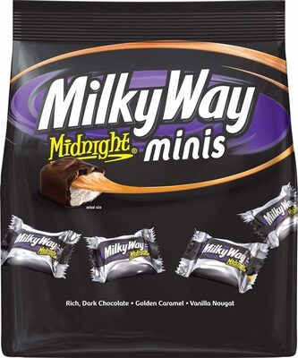 Midnight Minis Chocolate Bars, Rich, Dark Chocolate; Golden Caramel; Vanilla Nougat