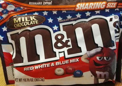 Milk Chocolate Red, White & Blue Mix Chocolate Candies, Milk Chocolate