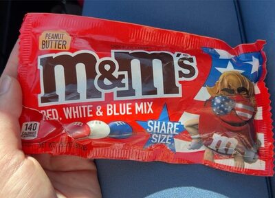 Peanut Butter Red, White & Blue Mix Chocolate Candies, Peanut Butter