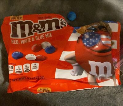 Peanut Butter Red, White & Blue Mix Chocolate Candies, Peanut Butter