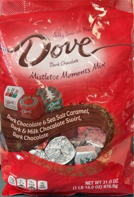 Dark Chocolate Mistletoe Moments Mix Promises, Dark Chocolate & Sea Salt Caramel, Dark & Milk Chocolate Swirl, Dark Chocolate