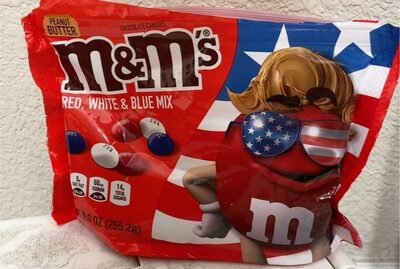 Peanut Butter Red, White & Blue Mix Chocolate Candies, Peanut Butter