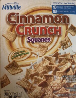 Cinnamon Crunch Squares Crispy Sweetened Whole Wheat & Rice Cereal, Cinnamon Crunch