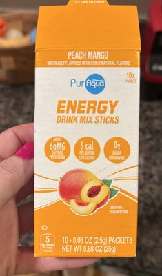 Peach Mango Low Calorie Energy Drink Mix, Peach Mango