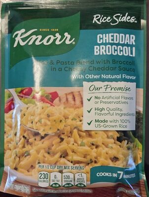 Cheddar Broccoli Rice & Pasta Blend With Broccoli In A Cheesy Cheddar Sauce, Cheddar Broccoli