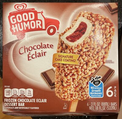 Chocolate Eclair Flavored Frozen Dessert Bars, Chocolate Eclair