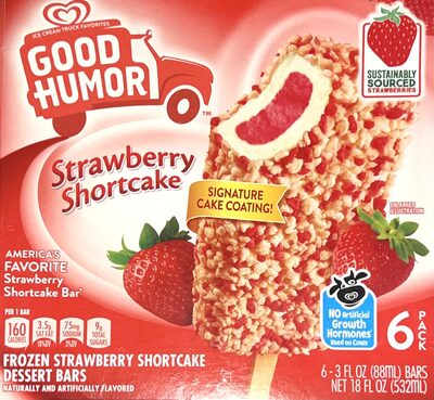 Strawberry Shortcake Frozen Dairy Dessert Bars, Strawberry Shortcake