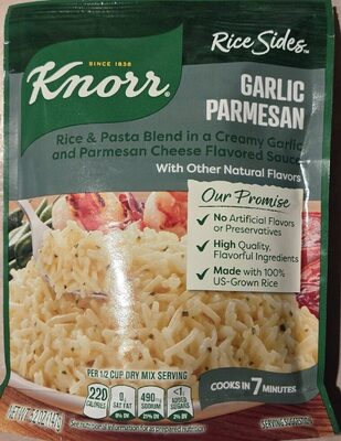 Garlic Parmesan Flavor Rice & Pasta Blend In A Creamy Garlic And Parmesan Cheese Flavored Sauce, Garlic Parmesan