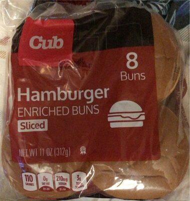 Sliced Hamburger Enriched Buns