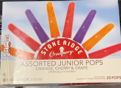 Orange, Cherry & Grape Flavored Assorted Junior Pops, Orange, Cherry & Grape