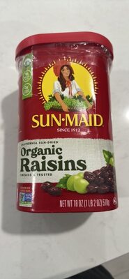 Sun-Maid California Sun-Dried Organic Raisins 18oz Resealable Cnster
