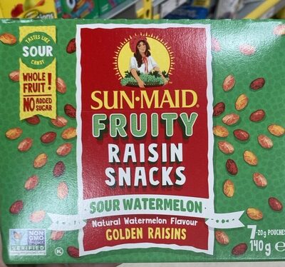 Sour Watermelon Flavour Fruity Raisin Snacks, Sour Watermelon