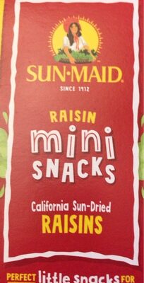 Sun-Maid Mini Snacks California Sun-Dried Raisins 15-Ct Box/.5oz Pch