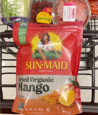 Sun-Maid Dried Organic Mango 3 oz. Resealable Stand-up Bag