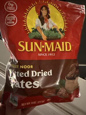 Sun-Maid Deglet Noor Pitted Dried Dates 8oz Fresh-Lock Zipper Bag