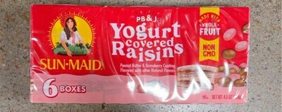 Sun-Maid PB&J Yogurt Covered Raisins 6-Pack/.75oz Cartons