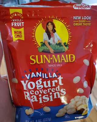 Sun-Maid Vanilla Yogurt Covered Raisins 8oz Resealable Stand-Up Bag