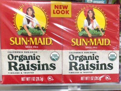 Sun-Maid California Sun-Dried Organic Raisins 6-Pack/1oz Cartons