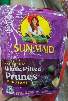 Sun-Maid California Whole Pitted Prunes 7oz Fresh-Lock Zipper Bag