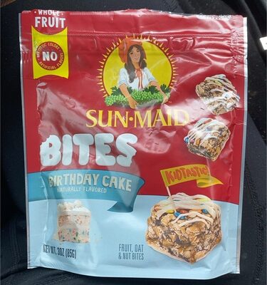 Sun-Maid Birthday Cake Bites, Whole Fruit, Nuts & Granola Bite Size Snacks, Non-GMO, 3 oz Bag