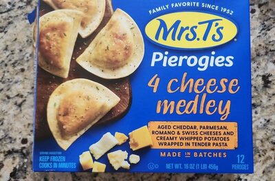 4 Cheese Medley Pierogies, Cheddar; Parmesan; Romano; Swiss Cheeses