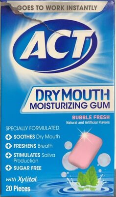Bubble Fresh Dry Mouth Moisturizing Gum With Xylitol, Bubble Fresh