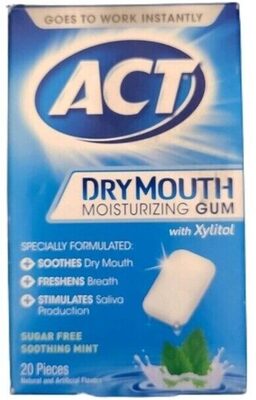 Sugar Free Dry Mouth Moisturizing Gum With Xylitol, Soothing Mint, Soothing Mint