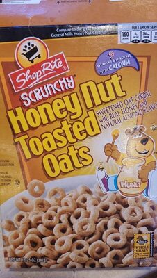 Honey Nut Toasted Oats Sweetened Oat Cereal With Real Honey And Natural Almond Flavor, Honey Nut Toasted Oats