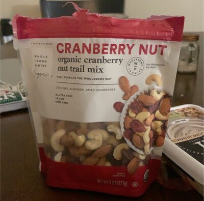 Organic, Cranberry Nut Cashews, Almonds, Dried Cranberries Trail Mix, Cranberry Nut