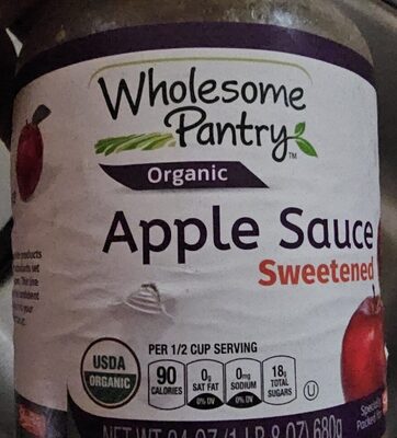 Organic, Sweetened Apple Sauce, Sweetened