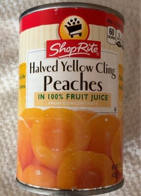 Halved Yellow Cling Peaches In Fruit Juice, Fruit Juice
