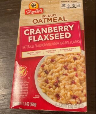 Cranberry Flaxseed Instant Oatmeal, Cranberry Flaxseed