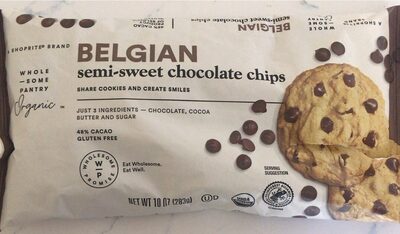 Organic, Belgian Semi-Sweet Chocolate Chips, Belgian
