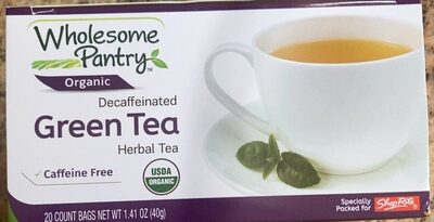 Organic, Green Decaffeinated Herbal Tea Bags, Green