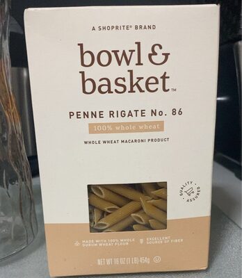 Whole Wheat Macaroni Product, Penne Rigate No. 86