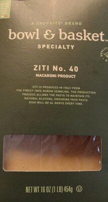 Specialty, Macaroni Product, Ziti No. 40