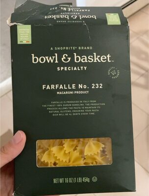 Specialty, Macaroni Product, Farfalle No. 232