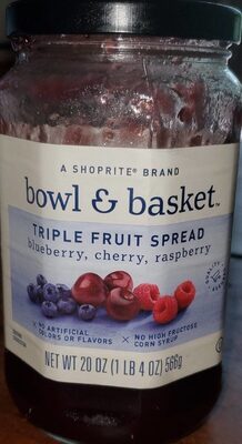 Blueberry, Cherry, Raspberry Triple Fruit Spread, Blueberry, Cherry, Raspberry