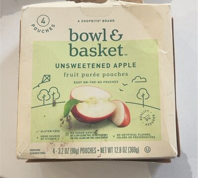 Unsweetened Apple Fruit Puree Pouches, Unsweetened Apple