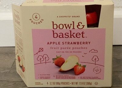 Apple Strawberry Flavors Fruit Puree Pouches, Apple Strawberry